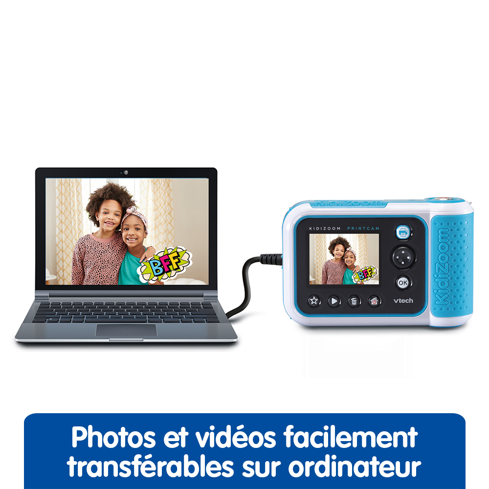 Appareil Photo Instantané VTech KidiZoom Print Cam – Imprime Sans Encre, Selfie, Jeux Créatifs